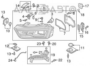 Фара передняя правая в сборе Audi Q3 8U 16-18 LED