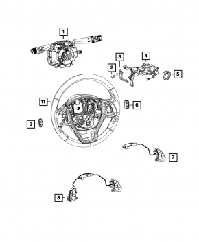 Кнопки управления радио на руле левые Fiat 500 12-19
