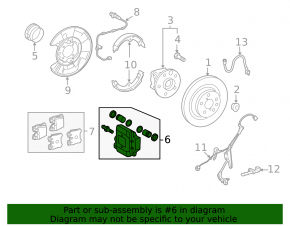 Суппорт в сборе задний левый Lexus LS 07-17 AWD