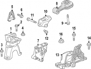 Кронштейн задней подушки двигателя нижний Honda Civic X FC 16-21