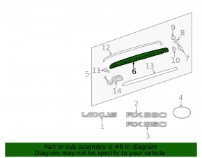 Молдинг двери багажника Lexus RX300 RX330 RX350 RX400h 04-06 хром