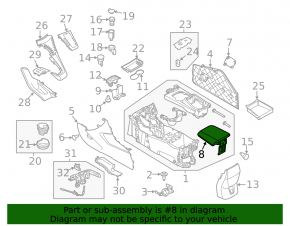 Подлокотник Ford Focus mk3 11-14 дорест, кожа, черный