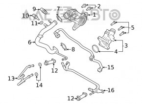 Корпус термостата Volvo XC90 16-22 T5, T6, T8