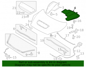 Изоляция капота левая Mazda3 MPS 09-13