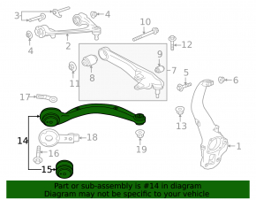 Brațul de control stânga față inferior al modelului Land Rover Range Rover Velar 18-20 prezintă microfisuri.
