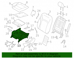 Водительское сидение Subaru Legacy 15-19 без airbag, ткань беж