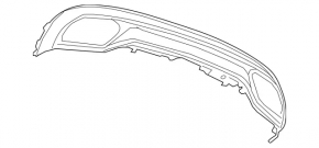 Губа заднего бампера Mercedes C-class W205 300/350e/350h/400 15-18 без парктроников