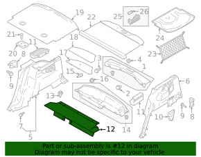 Пол багажника передний Ford C-max MK2 13-18 царапины, без заглушки, сломано крепление