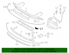 Крепление нижнего абсорбера переднего бампера правое BMW 5 G30 17-22