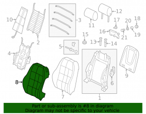 Обшивка пассажирского сидения Audi Q5 8R 09-17 комплект, кожа, черная, потерта