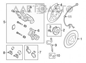 Суппорт в сборе задний левый Mazda 3 14-18 BM