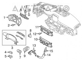 Blocul de butoane de pe panoul frontal al Mazda CX-5 17 - tip 2