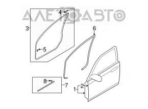 Уплотнитель двери нижний передний правый Mazda6 03-08
