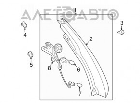 Фонарь правый Nissan Leaf 11-12 голубой