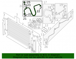 Трубка кондиционера компрессор-печка Ford Mustang mk6 15-17 3.7