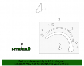 Эмблема надпись "Hybrid" крыла передняя левая Toyota Rav4 16-18