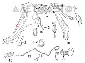 Рычаг открывания лючка бензобака Toyota Prius V 12-17