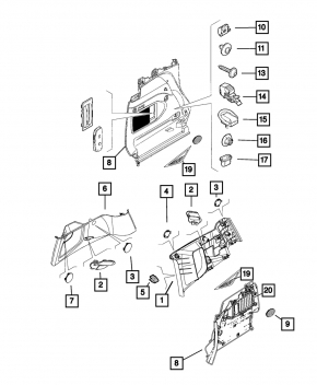Ornamente arc dreapta pentru Jeep Renegade 20-23, negru, tip 3