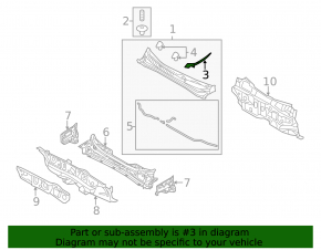 Уплотнитель решетки дворников правый Kia Optima 11-16