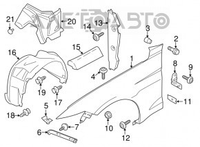 Подкрылок передний левый Ford Mustang mk6 15-17 дорест