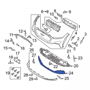 Bara spate neperforată Ford Mustang Mach-E 21-26 fără senzori de parcare