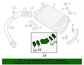 Патрубок воздушный левый Subaru Forester 14-18 SJ 2.0