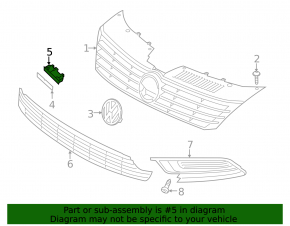 Крепление эмблемы решетки радиатора grill VW CC 13-17 под надпись R-Line