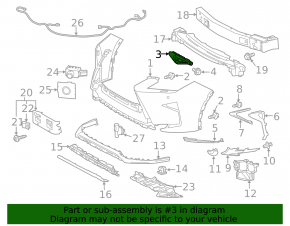 Крепление переднего бампера левое Lexus RX350 RX450h 16-22 слом креп