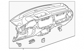 Panoul frontal al torpilei fără AIRBAG pentru VW Beetle 12-19 cu capac alb