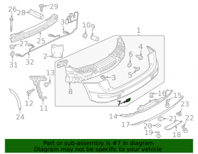 Capac cârlig de remorcare bara spate stânga Audi Q5 8R 09-17 S-line