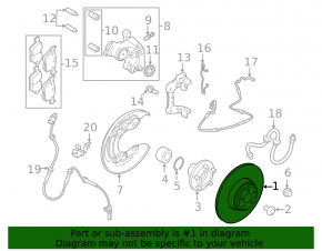 Disc de frână spate stânga Land Rover Range Rover Evoque 15-18 317/10mm