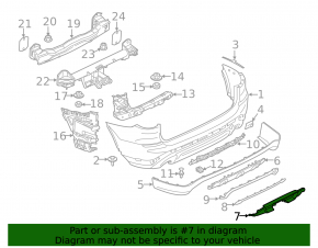 Нижняя накладка заднего бампера BMW X3 G01 18-21 под фаркоп