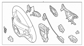 Руль голый Mercedes W213 E 300/400/43 17-18 под лепестки без подогрева, кожа черная, царапины, примят, по чистку