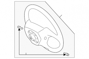 Руль голый Lexus RX300 RX330 RX350 RX400h 04-09 черная кожа без дерева