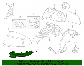 Поворотник зеркала правый BMW X1 U11 24-26