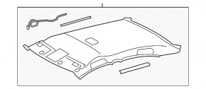 Обшивка потолка Toyota Camry v40 07-09 серая, без люка, под чистку, вмятины, царапины, потерт