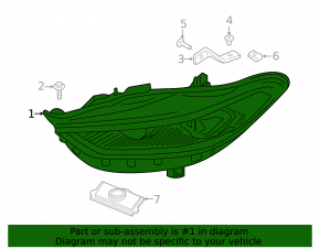 Фара передняя правая в сборе Ford Fusion mk5 17-20 LED, с DRL, скол, слом креп