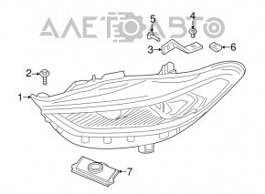 Ansamblu far dreapta față pentru Ford Fusion mk5 17-20 LED, cu DRL, polizabil, ciobit
