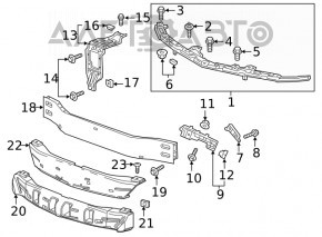 Усилитель переднего бампера Chevrolet Malibu 16-23
