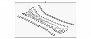 Решетка дворников пластик Toyota Sienna 11-20