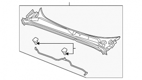 Решетка дворников пластик Chevrolet Malibu 16-23