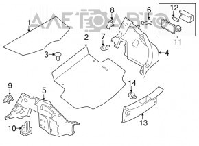 Пол багажника Nissan Leaf 13-17 серый, под химчистку