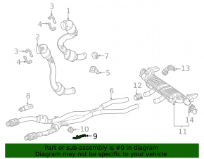 Кронштейн выпускной трассы задний Mercedes W167 GLE 350 450 20-26 с резинкой