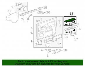 Накладка управления стеклоподъемником передняя правая Lexus RX300 RX330 RX350 RX400h 04-08 серая, царапины