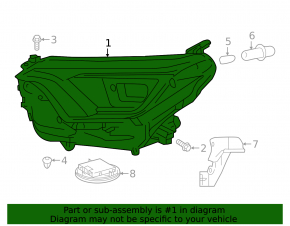 Фара передняя левая в сборе Toyota Rav4 16-18 LED