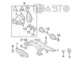 Кронштейн заднего дифференциала редуктора Mercedes W211 E550