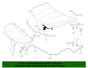 Скоба замка капота Ford Edge 15-24