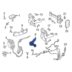 Замок двери передней левой Ford Mustang Mach-E 21-26 без E-Latch