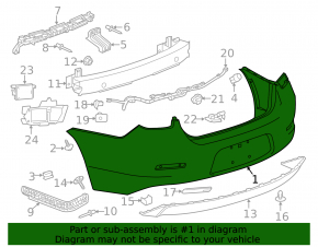 Бампер задний голый Chevrolet Malibu 13-15