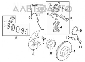 Суппорт в сборе передний левый Subaru Forester 14-18 SJ 2.5